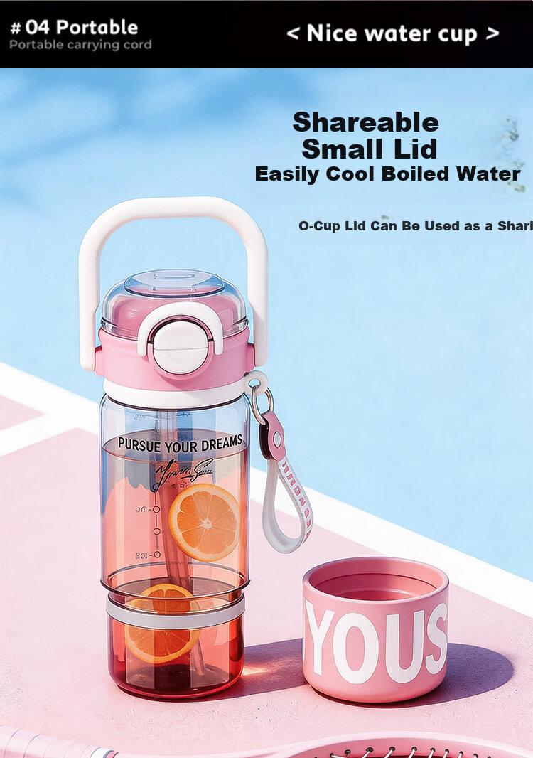 OKTP High-Value Straw Cup for Girls Tritan Summer New High-Temperature Resistant Portable Plastic Student Water Bottle 4