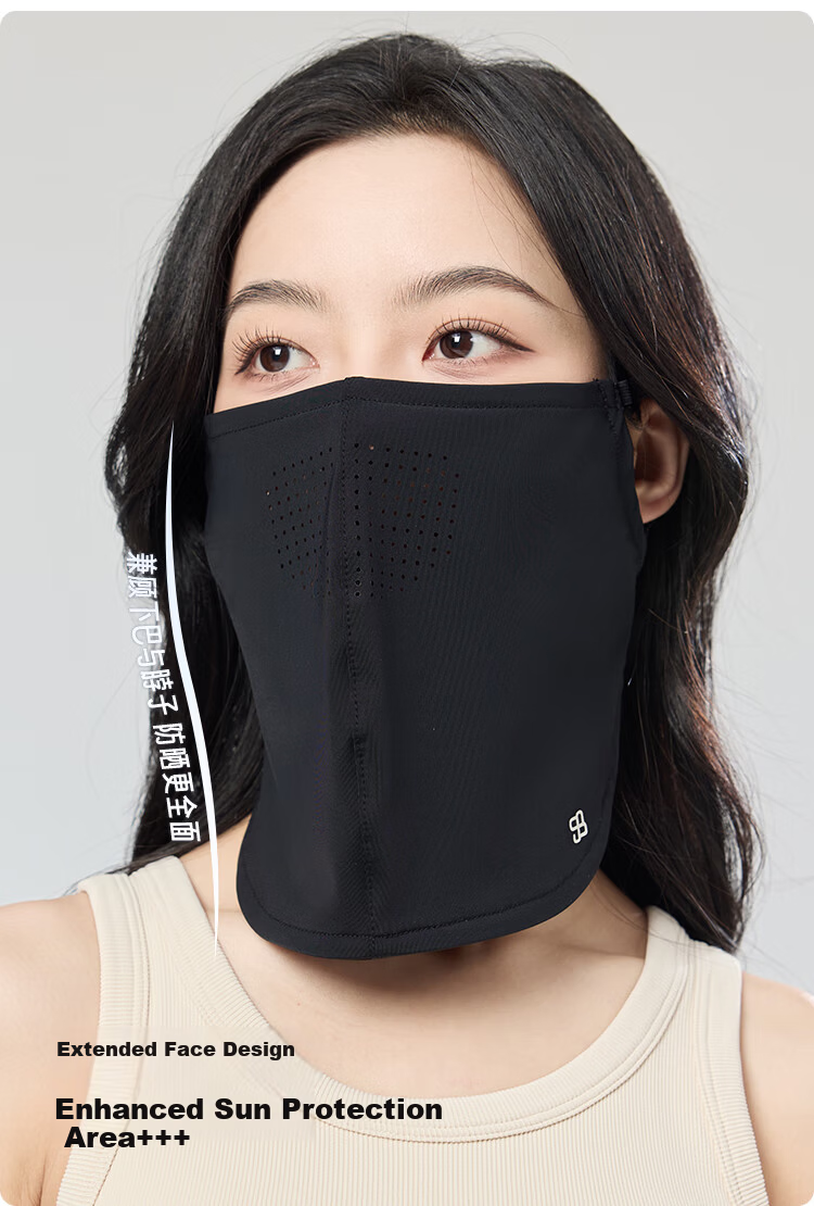 JIUMU Ice Silk Sun Protection Face Mask for Women Summer Outdoor UV Protection Breathable Full Face Ear-Hook Mask for Driving 6