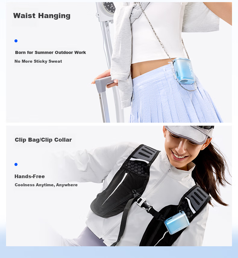 JISULIFE Life5 Black Neck Hanging Portable Handheld Bladeless Fan Waist Hanging Outdoor Dormitory Fan 7