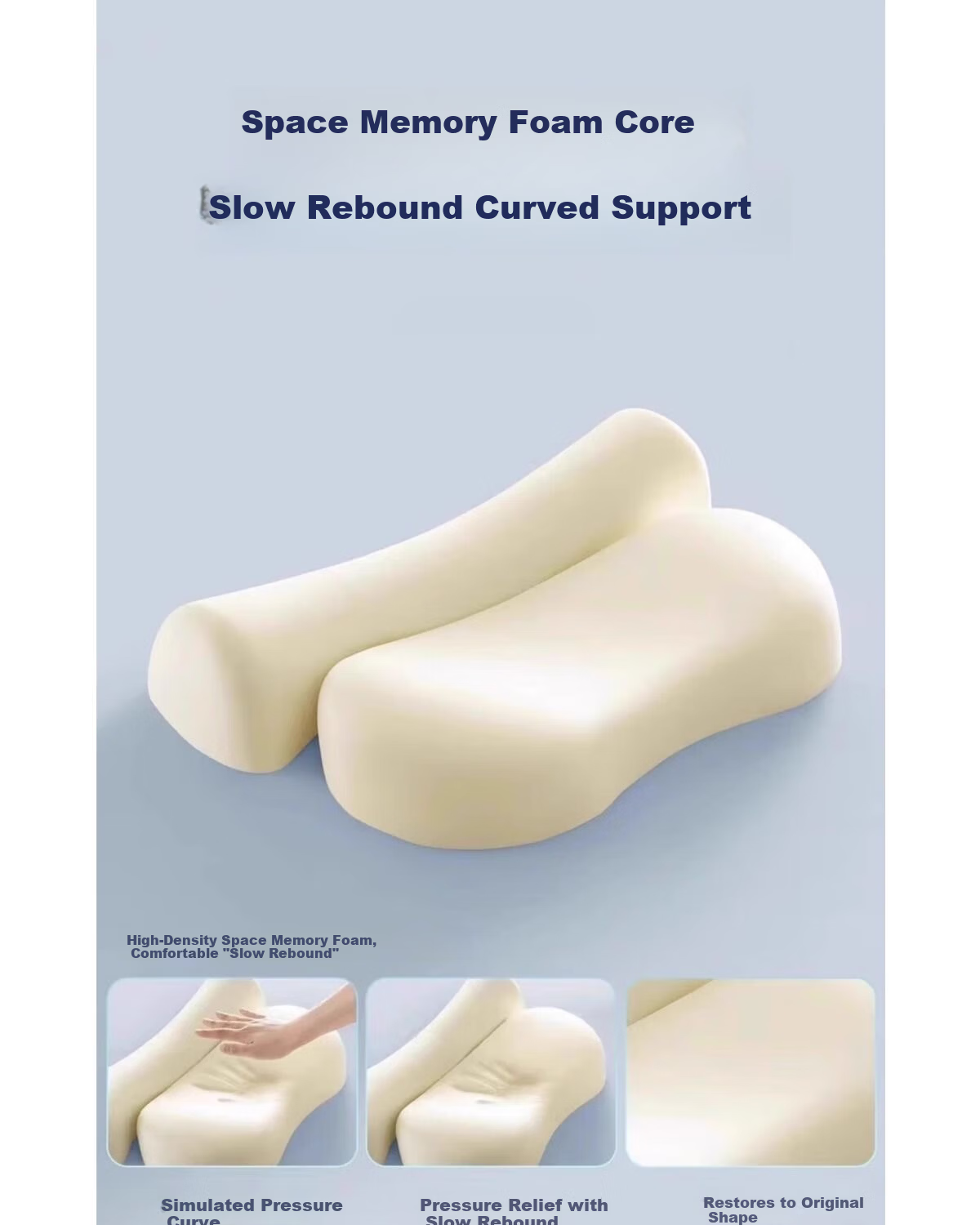 Aijiepu Cervical Pillow Neck Support Pillow Memory Foam Anti-Snore Deep Sleep Pillow for Adults Cervical Spondylosis Nap Pillow 7