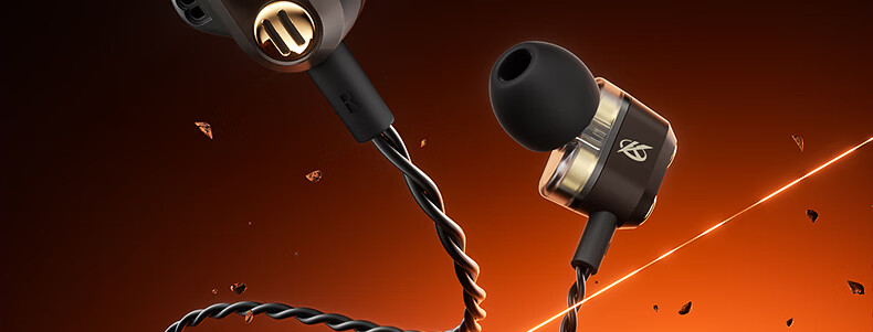 IKF Xuan Ying Wired In-Ear Gaming Headset with Mic 3.5mm Sound Localization E-Sports Dual Dynamic Driver Delta FPS Tuned Computer Microphone 2-in-1 Burnished Brown 15