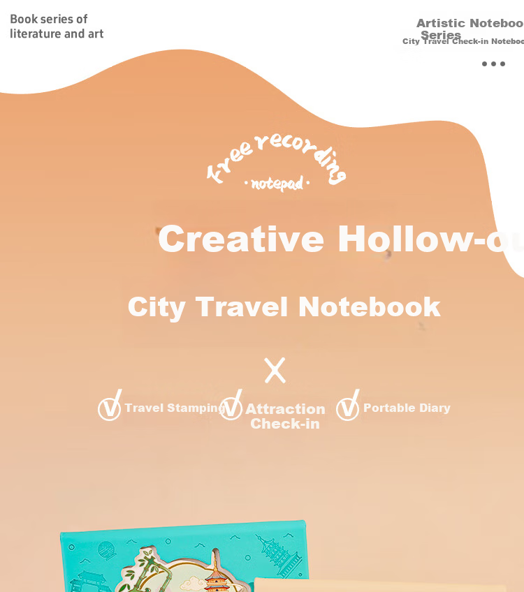 Xutong City Stamp Book Travel Check-in Book Blank Collection Book Changsha Stamp Collection High-Quality Notebook Refrigerator Magnet Journal 1