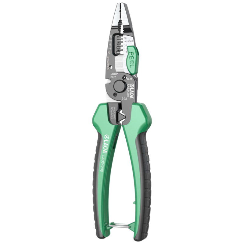 LAOA LA324208 8-in-1 Multi-Function Tiger Pliers Wire Cutters Electrician Pliers Wire Strippers