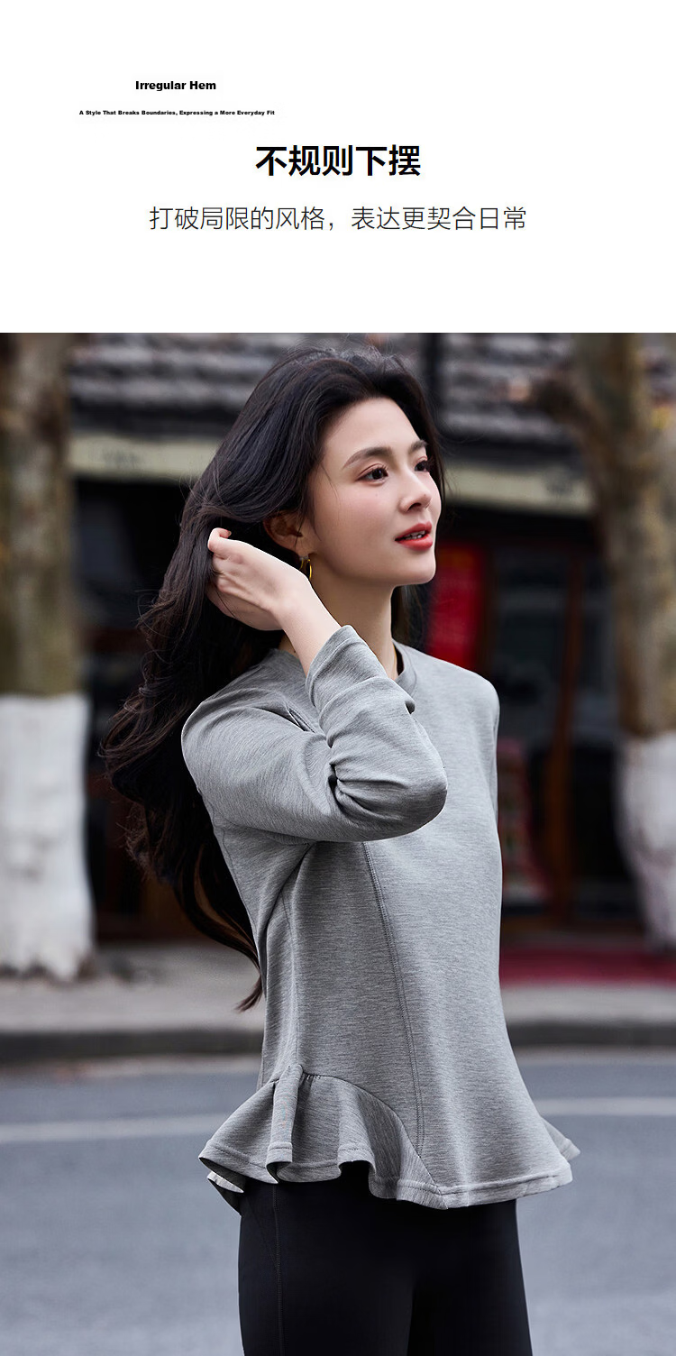 Demana Cloud Soft Spring Design Irregular Hem Round Neck Long Sleeve Slimming Conceal Body T-Shirt for Women Premium Feel 7