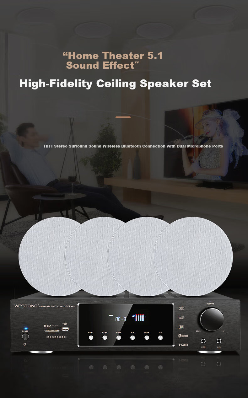 Westin Ceiling Bluetooth Speaker WST-928 Coaxial Impedance Stereo HIFI Background Music Ceiling Speaker with Separate Tweeter Design 1