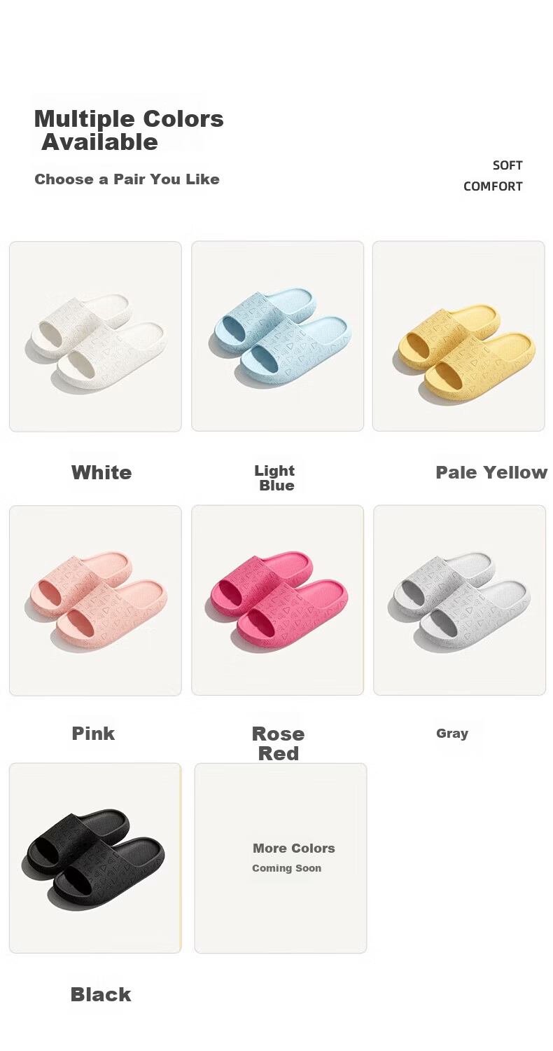 LANDF Men's Summer Home Slippers Bathroom Indoor Thick Sole Antibacterial Non-Slip Sandals Women's Pink Size 35-36 3