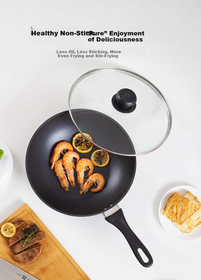 ZWILLING Motion L 30cm Non-Stick Wok Frying Pan Chinese Style Skillet Gas Stove Compatible 1