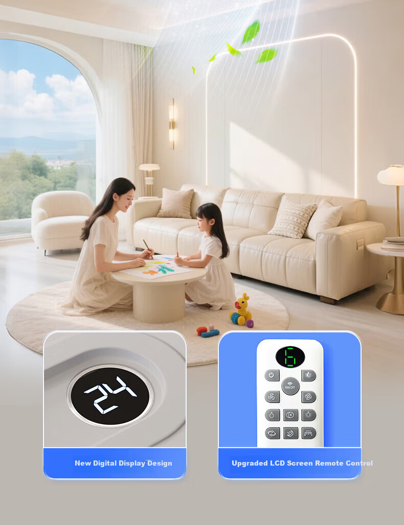 ASUS Lighting AI Voice Smart Ceiling Fan Light with American Cree LED Blade-less Display for Living Room and Bedroom 3