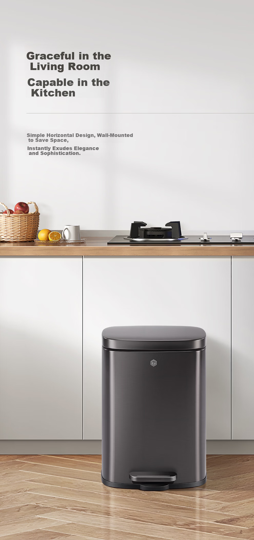 JD Jingzao Odor-Sealing Covered Foot-Pedal Stainless Steel Trash Can 20L Dual Inner and Outer Buckets Large Size for Living Room Kitchen Bathroom Home Use 3