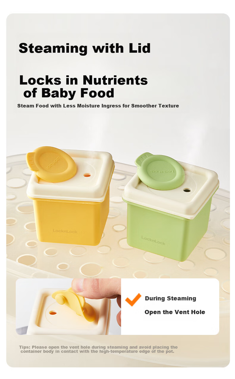 Lock&Lock Silicone Baby Food Freezer Tray Meat Puree Storage Box Frozen Food Container Kids Lunch Box 3