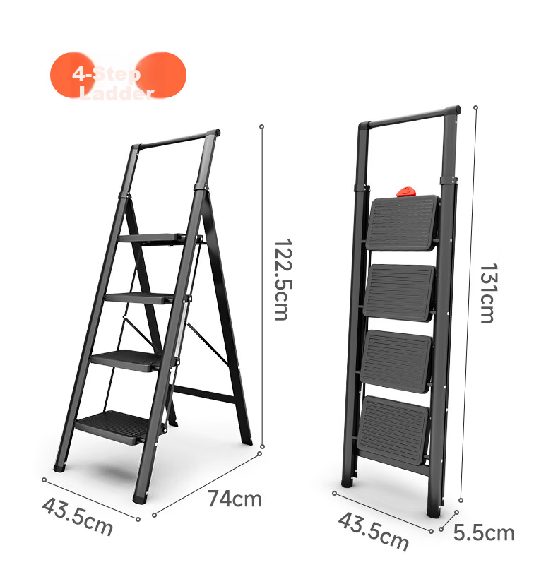 Aopeng Household Ladder Three-Step Folding Ladder Indoor Multifunctional Staircase Thickened A-Frame Single-Side Engineering Ladder 16