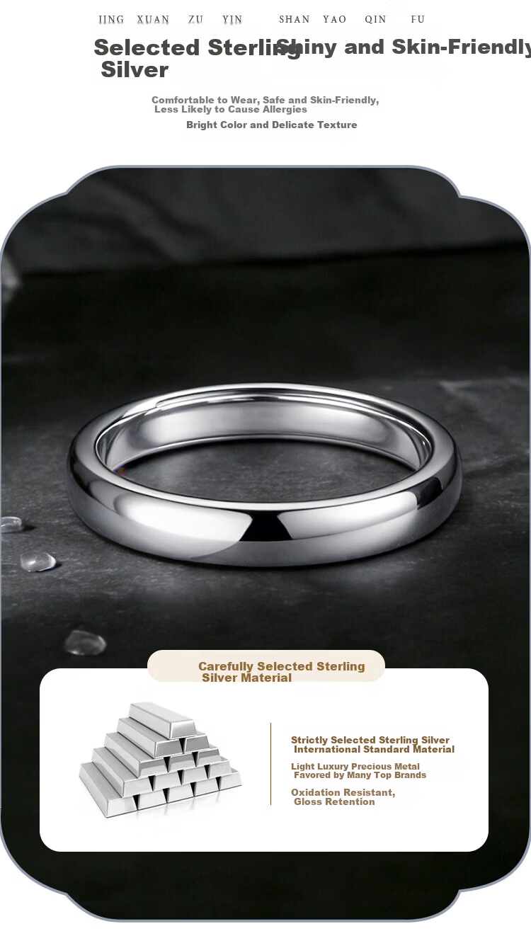 Sino Gem Simple Polished Plain Silver Toe Ring Men's Adjustable Ring Graduation Gift for Boyfriend 4
