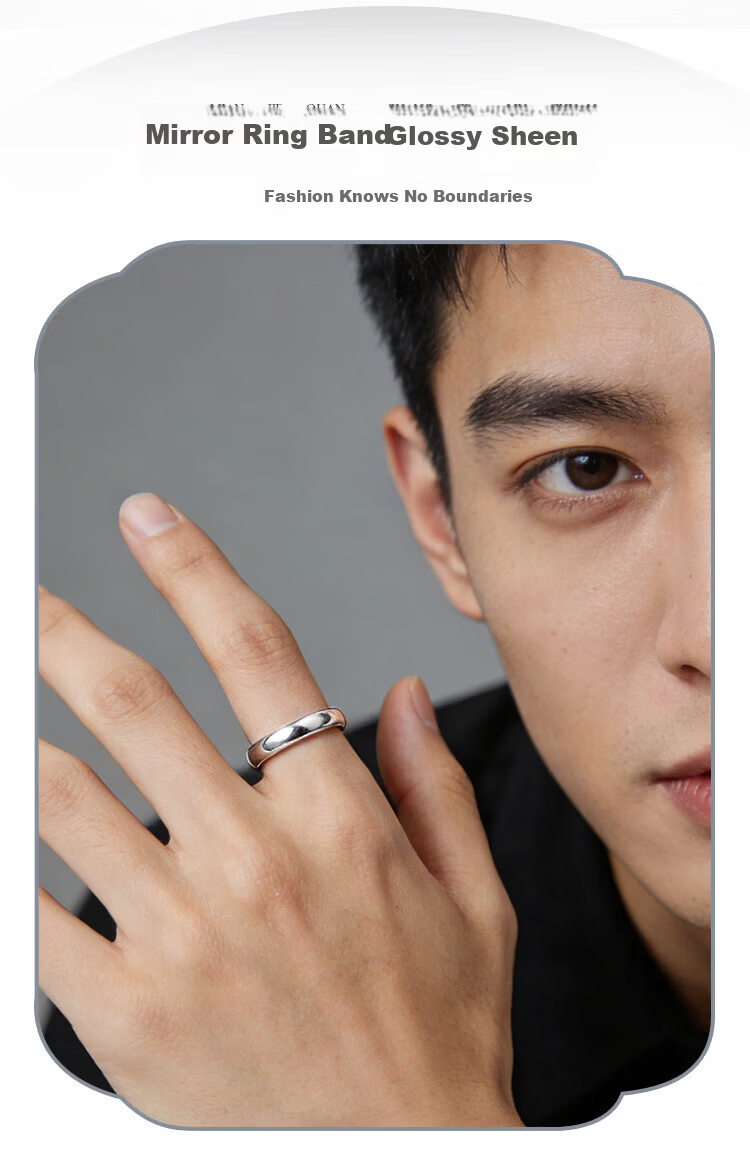 Sino Gem Simple Polished Plain Silver Toe Ring Men's Adjustable Ring Graduation Gift for Boyfriend 3