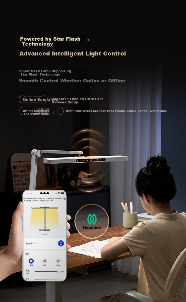 Hongmeng Zhixuan THINCO Smart Desk Lamp Children's Student Eye Protection Full Spectrum Desktop Bedroom Sensor Lamp 5Pro 16