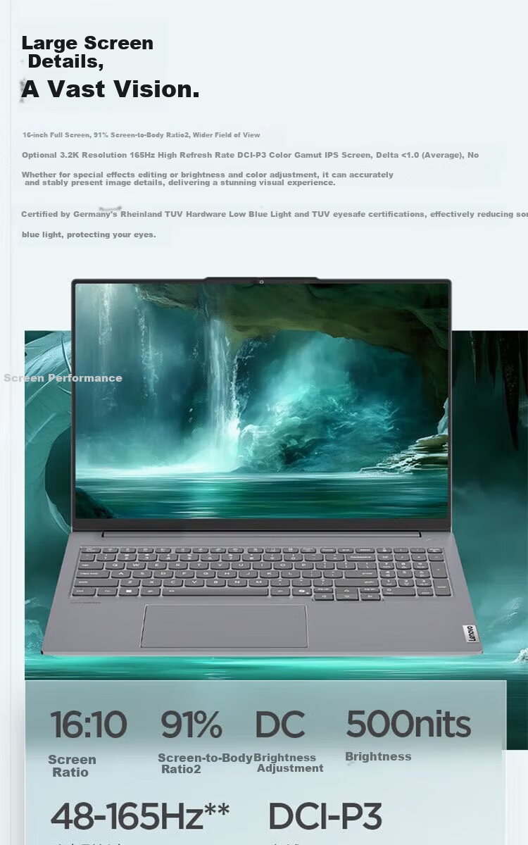 Lenovo ThinkBook 16+ Core i7 High-Performance Lightweight Business Gaming Laptop UItra5-225H 32GB RAM 1TB SSD 3.2K Display 7