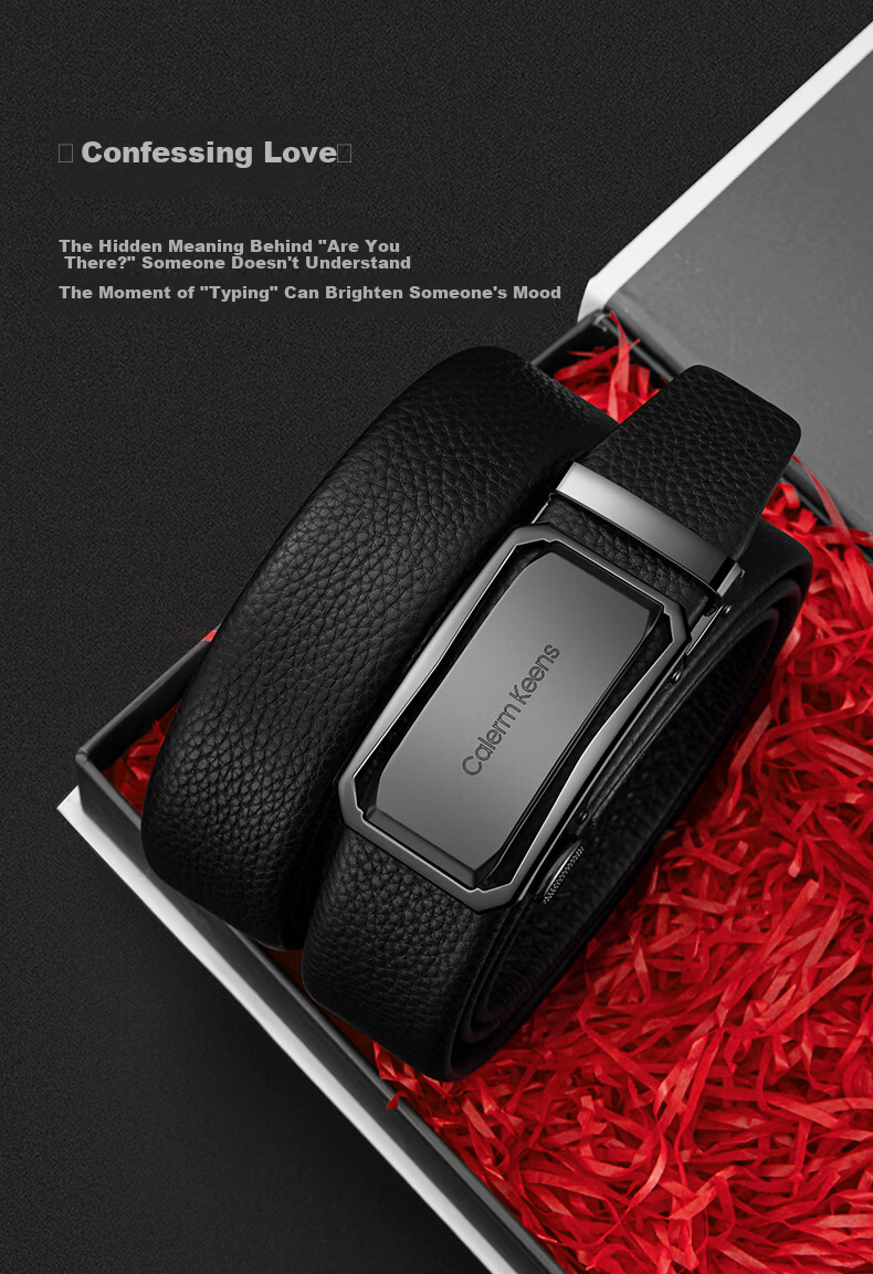 Calermkeens Men's Genuine Leather Belt 2026 New Automatic Buckle Practical Father's Day Gift for Dad 8