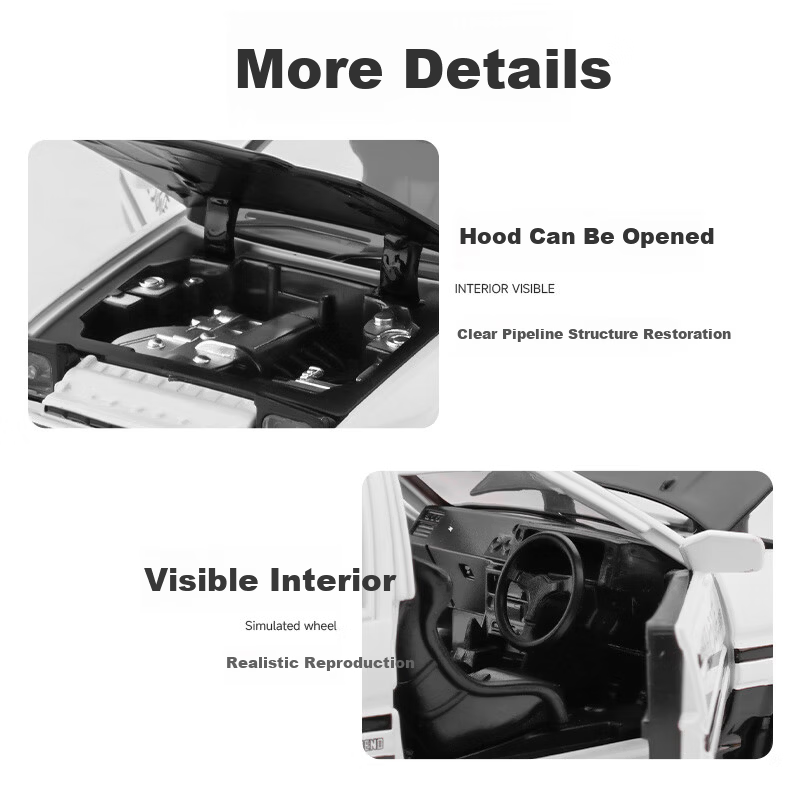 Chiyu Toys Initial D Takumi Fujiwara Toyota AE86 Car Model Realistic Alloy Toy Gift for Boys 8