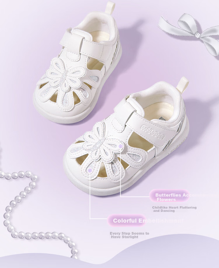 Mutong Toddler Girls Summer Sandals 26 Original Little Fairy Butterfly Princess Shoes Soft Sole Baby Walking Shoes Soft Mist Pink 23 9