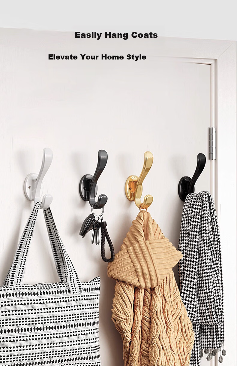 Baoshi Door-Back Hook, No Drilling Required, Coat Rack Storage Shelf, Heavy-Duty Load-Bearing Aluminum Alloy, Super Strong Adhesion, Bedroom 5