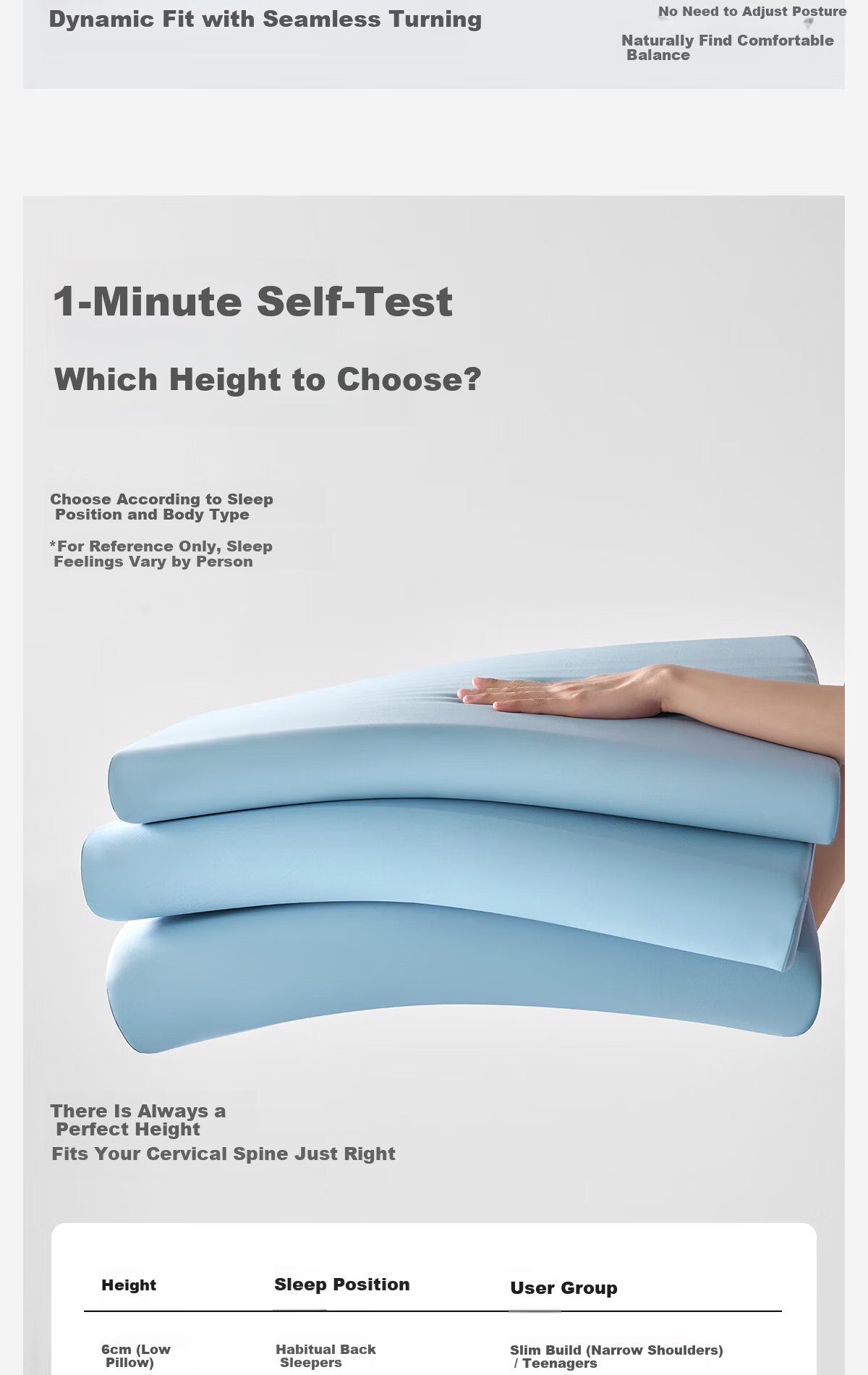 MLILY Mili Neck Support Pillow Adult Sleep Aid Deep Sleep Memory Foam Pillow Student Dormitory Single Use Pillow Core 8