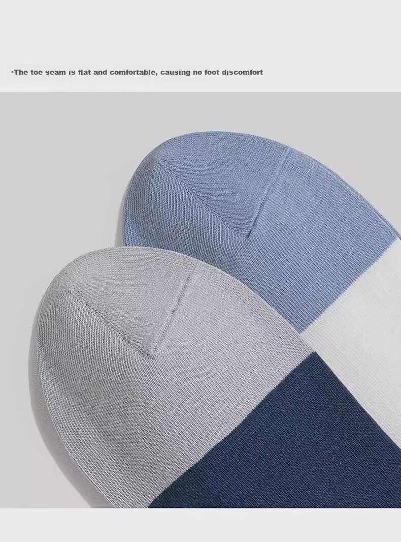 Mian Shisan Men's Short Socks Xinjiang Cotton Summer Thin 10A Antibacterial Deodorant Breathable Colorblock Low-Cut Ankle Socks 6 Pairs 18