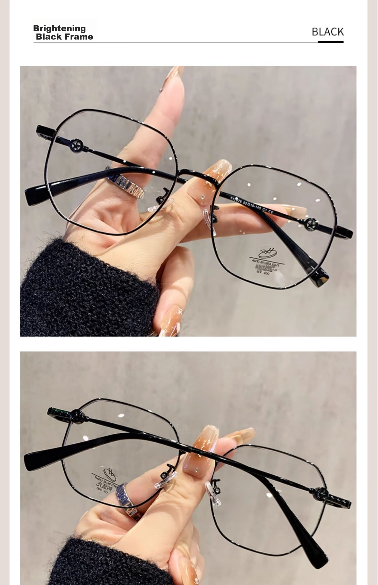FONHCOO Fashion High-End Reading Glasses for Women Official Genuine Blue Light Blocking HD Stylish Youthful Presbyopia Glasses Female Model 12