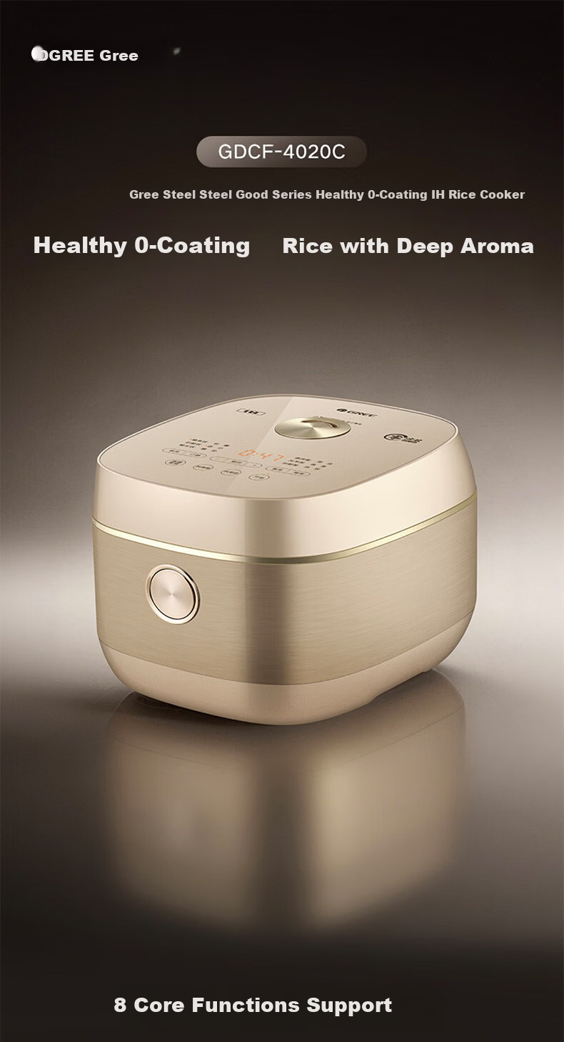 GREE 4-5 Person Rice Cooker 4L IH Heating 316L Stainless Steel Inner Pot Non-Coated Smart Steaming and Cooking Multi-Function Rice Cooker for Home Use - Sprouted Porridge 1