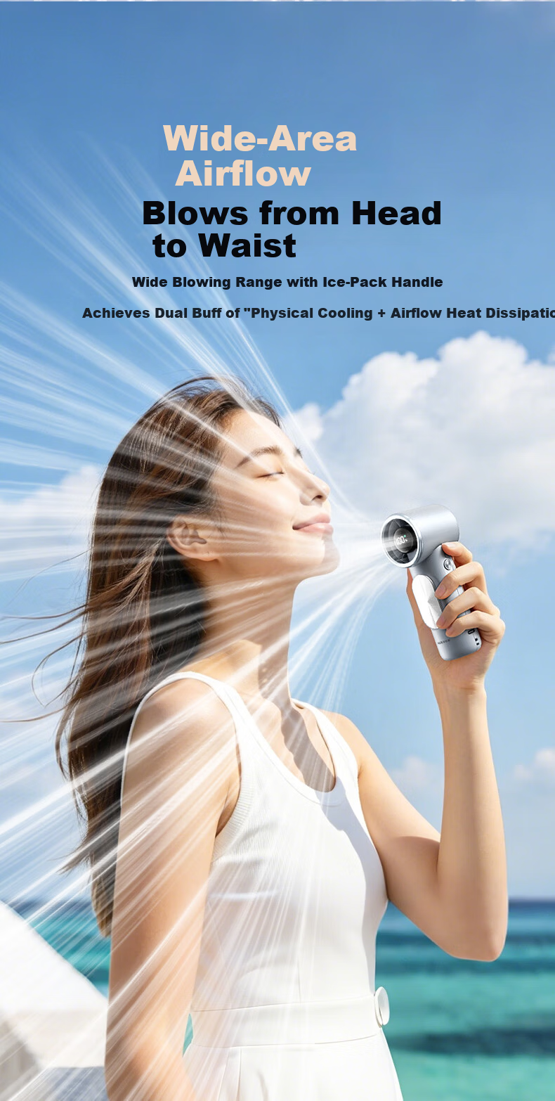 AUX Handheld Portable USB Mini Fan Long Battery Life Quiet High-Speed Energy-Saving Rechargeable Office Cooling Fan 11