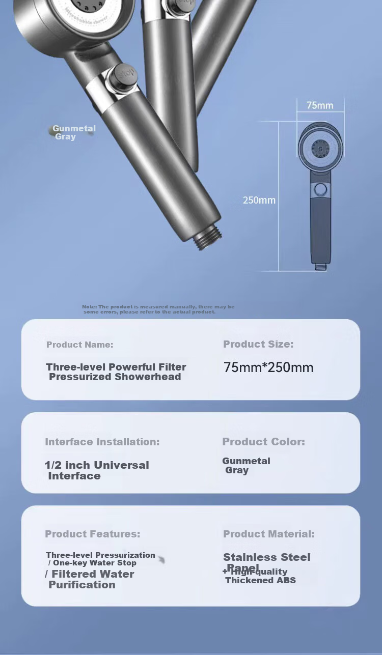 ILeddog [Germany] Dual Turbocharged Shower Head Multi-Function Filtered Handheld Shower Set DP-01 14