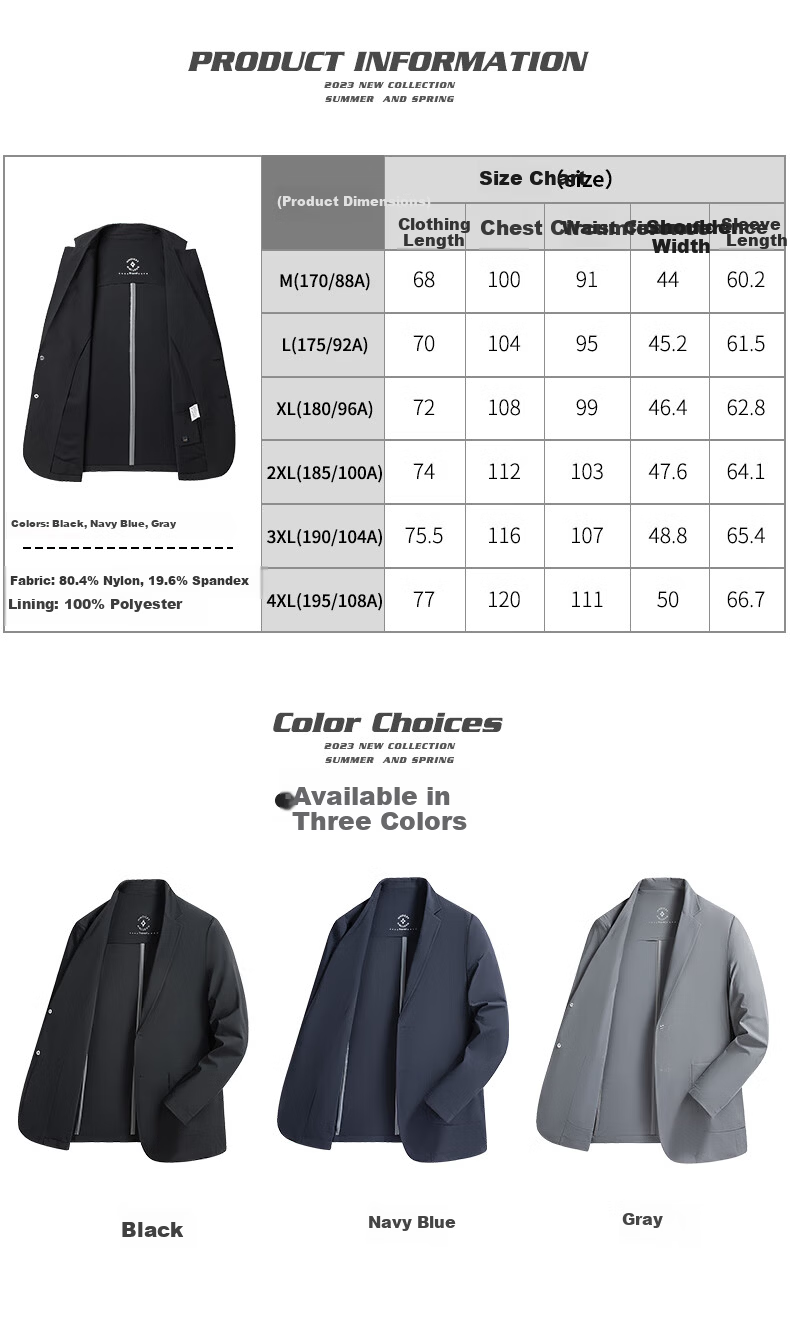 Romon Men's Sunscreen Jacket Summer Ice Silk Thin Quick-Dry Wrinkle-Free Breathable Executive Blazer Coat FSy Gray M 10