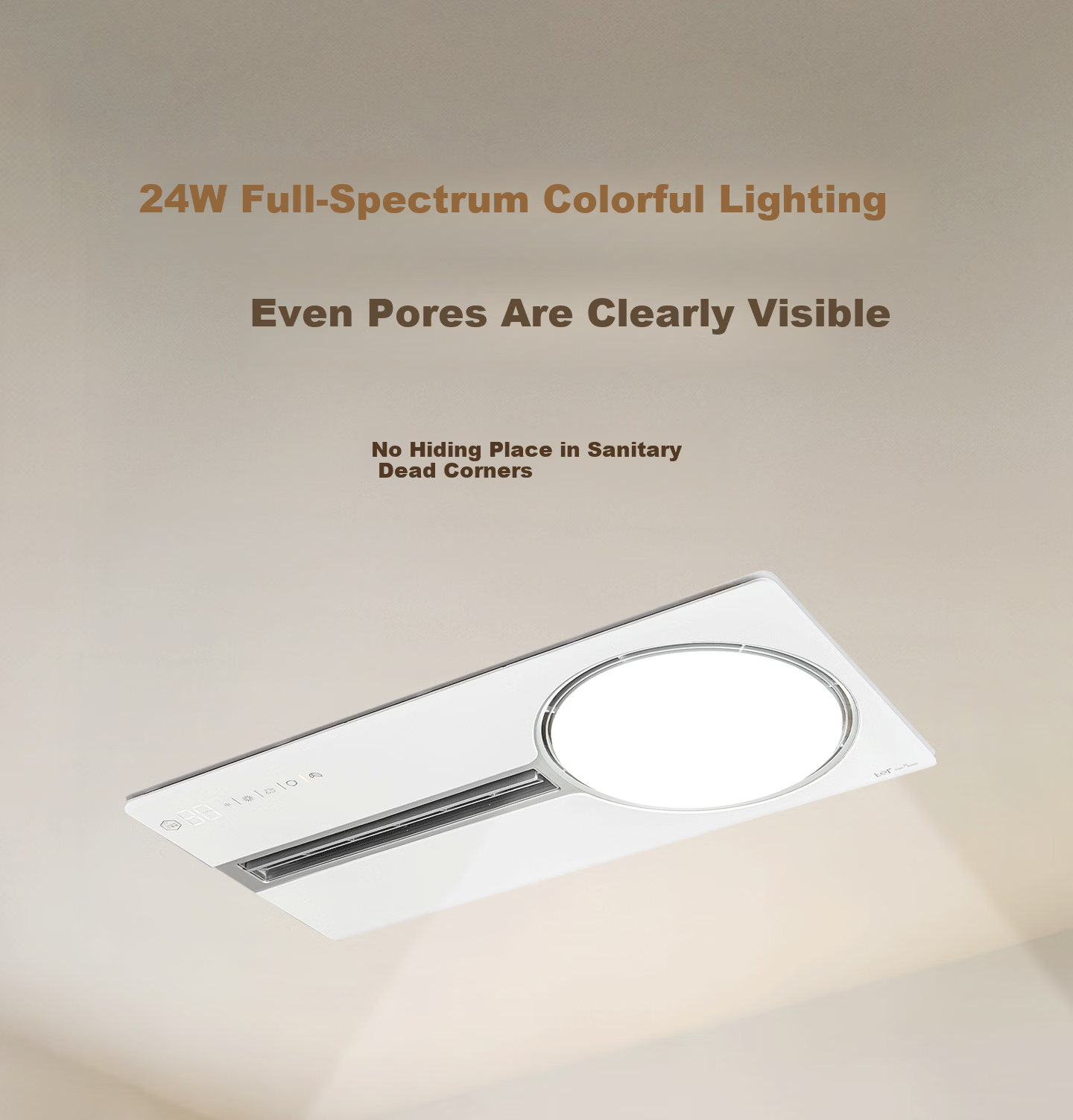 Foshan Lighting Smart Thermostatic Warm Air Bathroom Heater with Lighting and Exhaust, Ring-shaped OH Ion Sterilization, AI Voice Control X1 12