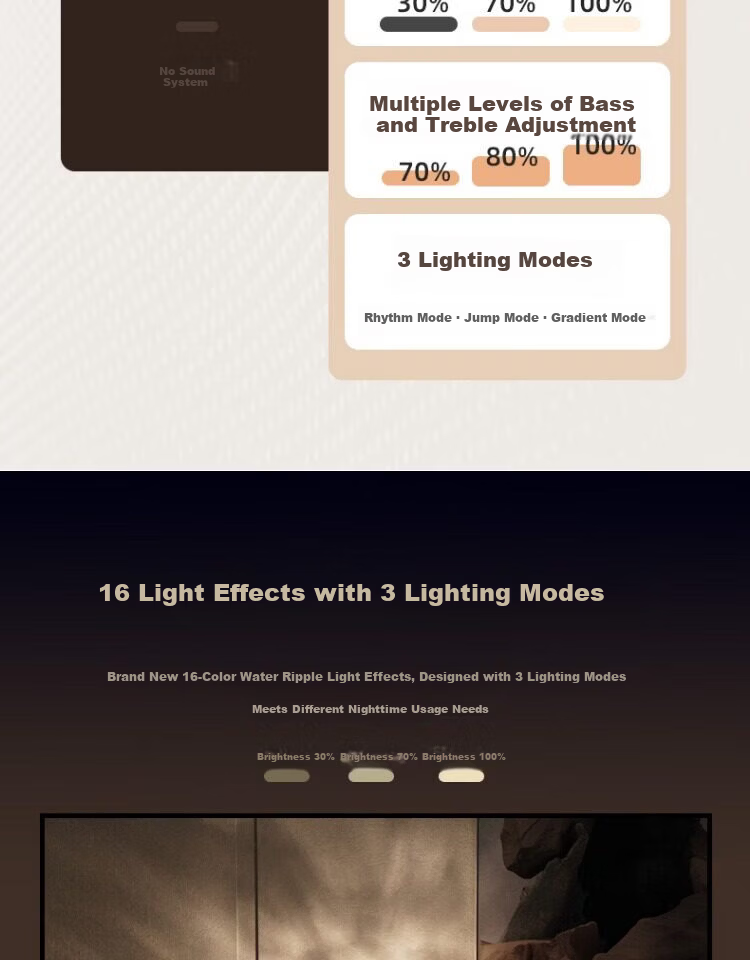 Shangjia Yalang New Bluetooth Speaker Water Ripple Starry Sky Projection Ambient Light Bedroom Bedside Night Light Women's Day Gift 3