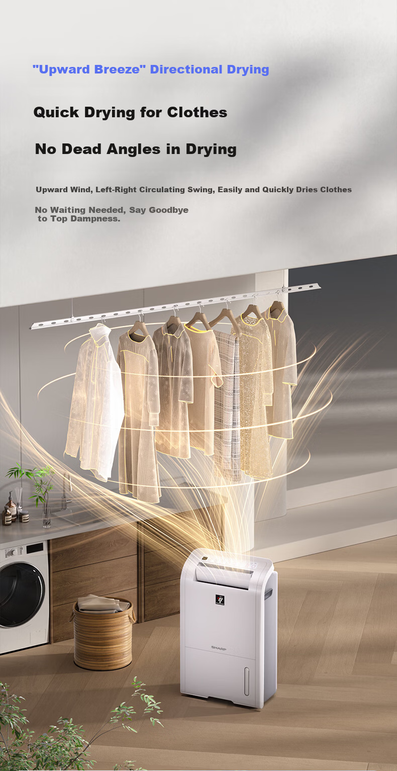 Sharp CS12Z Dehumidifier Home Use Quiet Moisture Absorber Clothes Dryer Bedroom Living Room Indoor Damp Proof 12