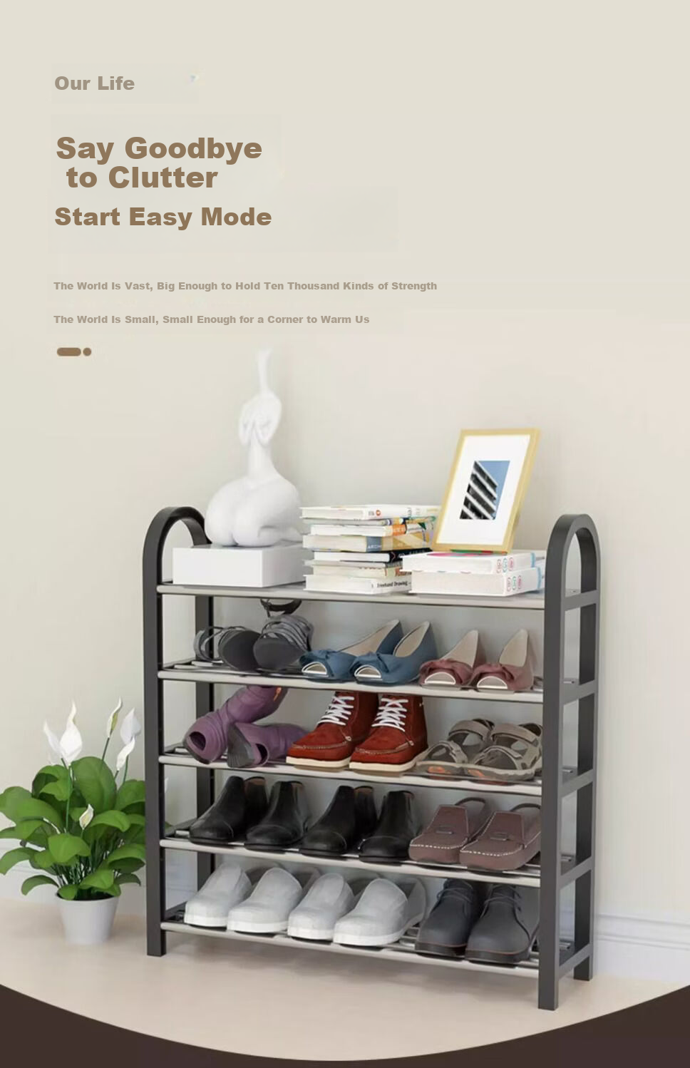 Anerya Simple Shoe Rack Multi-Layer Home Shoe Storage Indoor Shoe Shelf Dormitory Shoe Organizer Rack 1