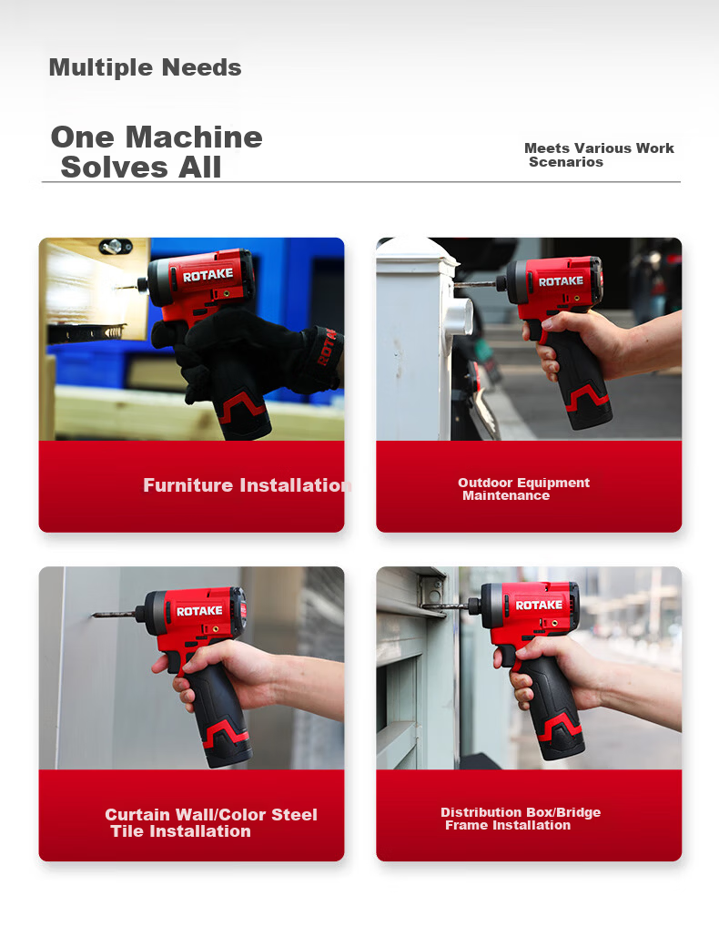 Rotary 16V Brushless Lithium Impact Cordless Drill Electric Screwdriver Power Tool S11 Color Box 4