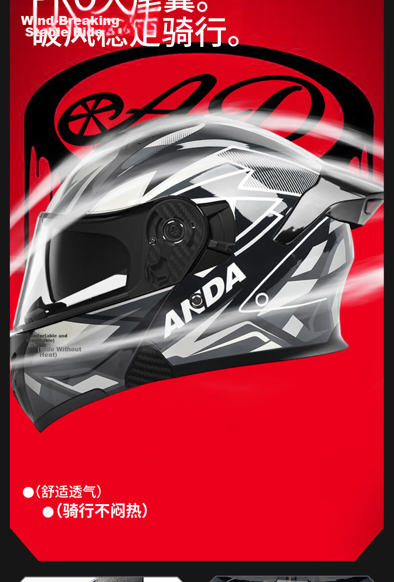 AD 3C Certified Class A Motorcycle Helmet Unisex Four-Season Bluetooth Flip-Up Winter Anti-Fog Full Face Helmet Summer Electric Scooter Safety K9 Starry Gray 7