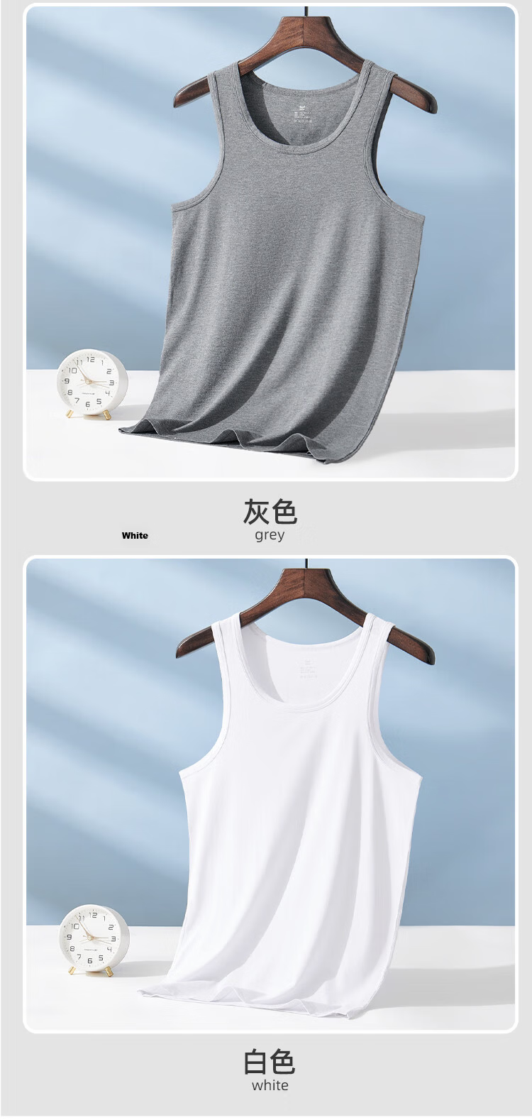 MiiOW Men's Tank Top, Cotton Modal Undershirt, Sleeveless Vest for Layering Or Outer Wear, Sweat-Absorbing Undershirt, Father's Day Gift 15
