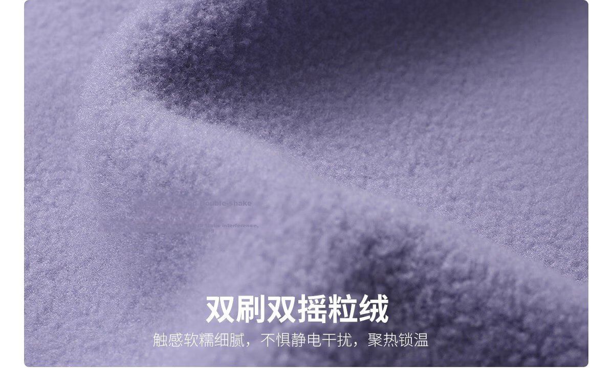 CAMEL Women's Stand Collar Fleece Jacket Double-Sided Plush Warm Anti-Static Hiking Windproof Polar Fleece Coat Men's 38