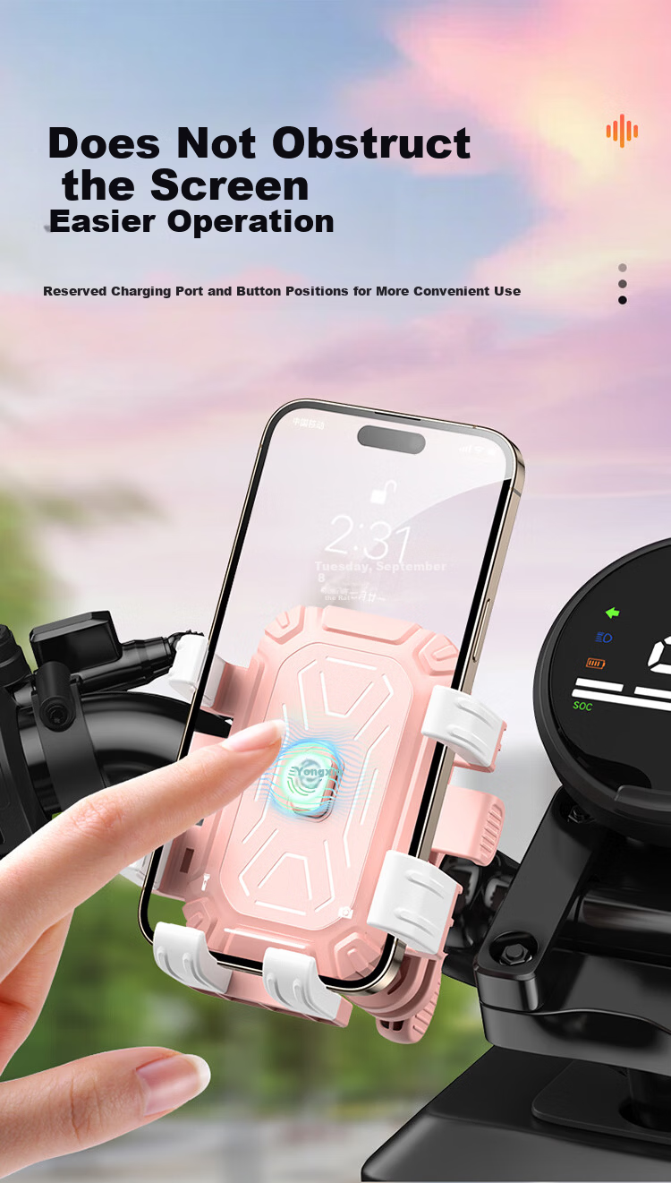 BZBC Small Helmet Style Electric Bike Phone Holder Motorcycle Delivery Rider Anti-Shake Sunshade Rainproof Navigation Mount for Delivery and Ride-Sharing Users 5