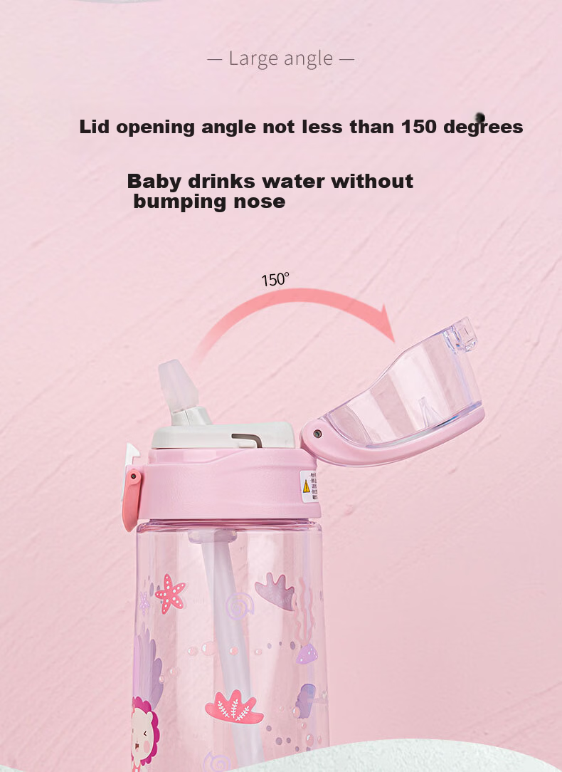 THERMOS BEBE Collaboration Children's Large Capacity Handle Straw Cup Water Bottle Tritan Material with Cup Sleeve 600ml Green 5
