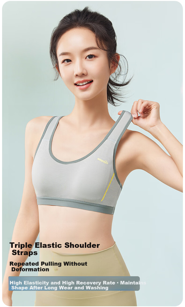 Langsha Girls' Developmental Period Cotton Youth Sports Shockproof Vest Thin Racerback Girls' Tank Top for Middle School Students 6