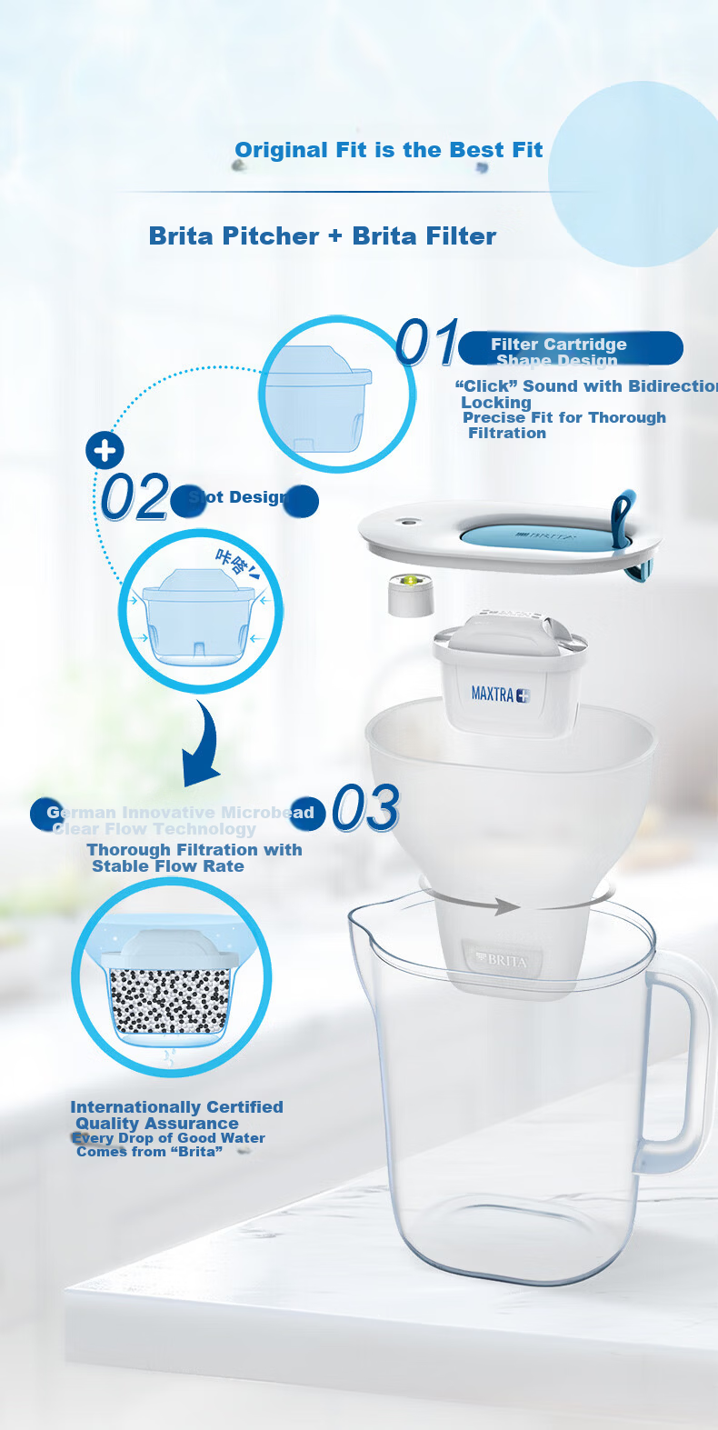 BRITA Water Filter Pitcher Maxtra+ WU Multi-Effect Filter Cartridges 6-Pack 3