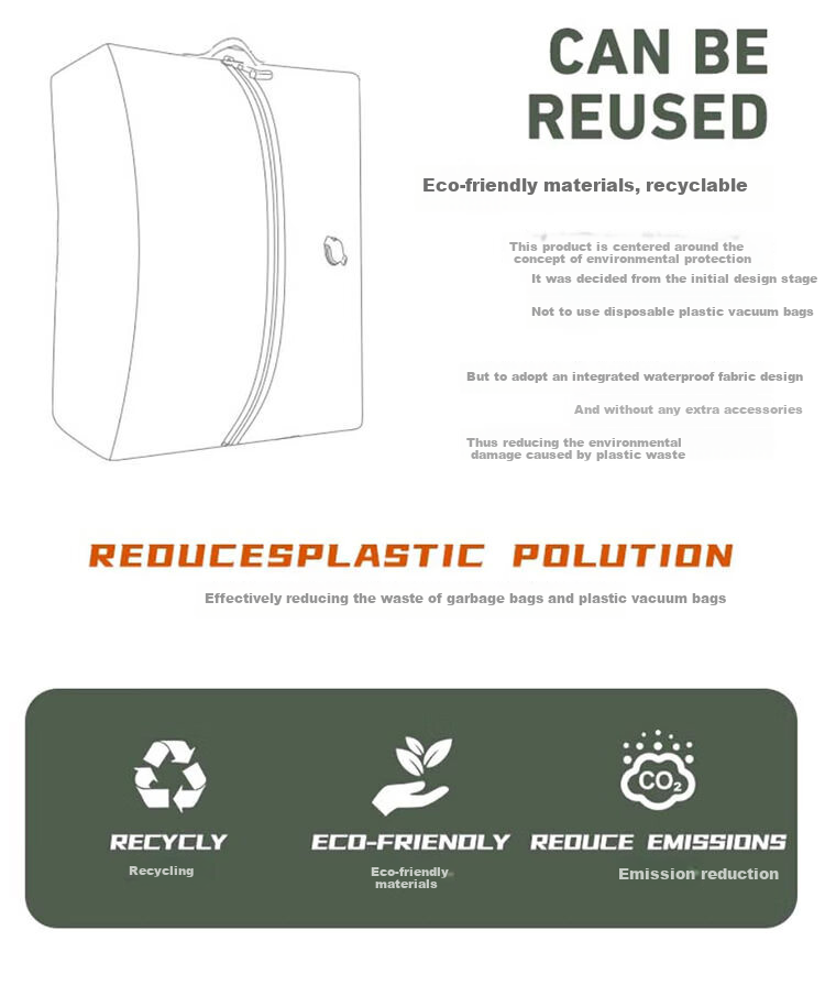 Kelorock Vacuum Compression Travel Bag Portable Luggage Dedicated Down Jacket Clothing Organizer Vacuum Travel Bag 1