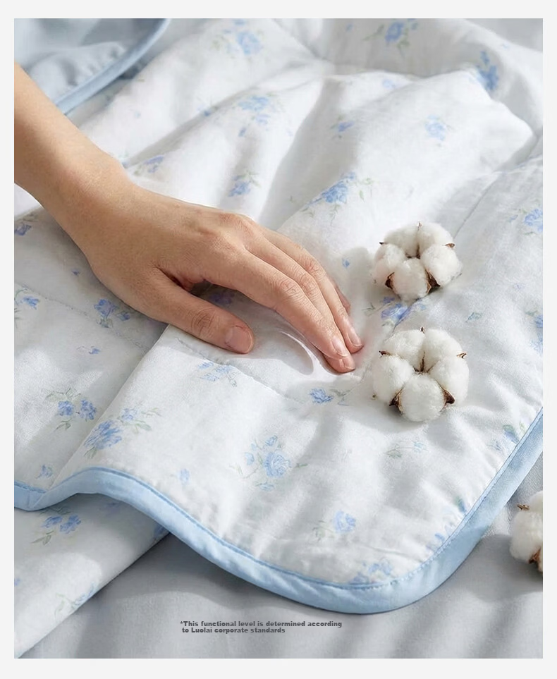 LOVO Luolai Home Textiles Light Comfortable Soft All-Cotton Antibacterial Fiber Summer Quilt, 3.6 Jin (1.8 Kg), 220*240cm, Gree 8