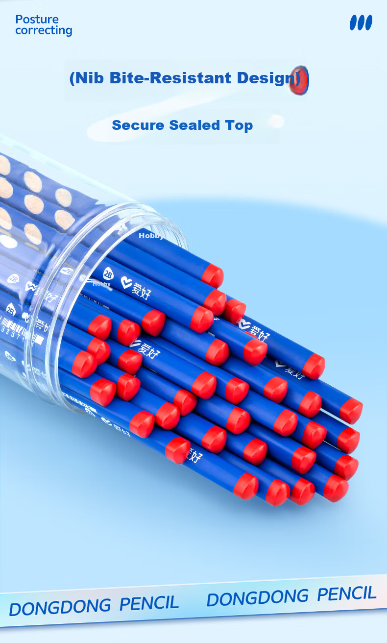AIHAO AIHAO Hole 2B Pencil Student Non-toxic Triangular Posture Writing Practice Pencil 30pcs WP0015 8