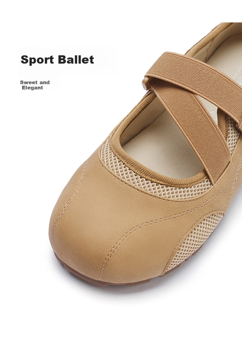 Hotwind Women's Sport Mary Jane Shoes Commuting Spring Autumn Sweet Ballet Cross Strap Breathable Flat Shoes 3