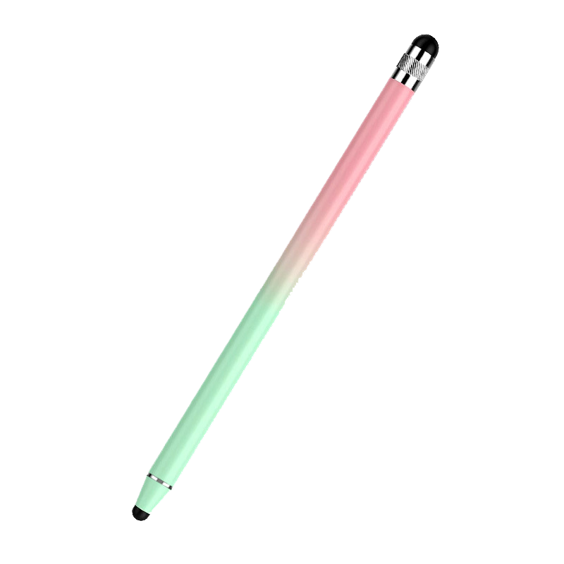 JPLAYER Universal iPad Capacitive Stylus Dual-Ended Gradient Touch Pen for Mobile Phones and Tablets Apple Android Touchscreen Handwriting Pen Dual Silicone Tips - Gradient Pink Green