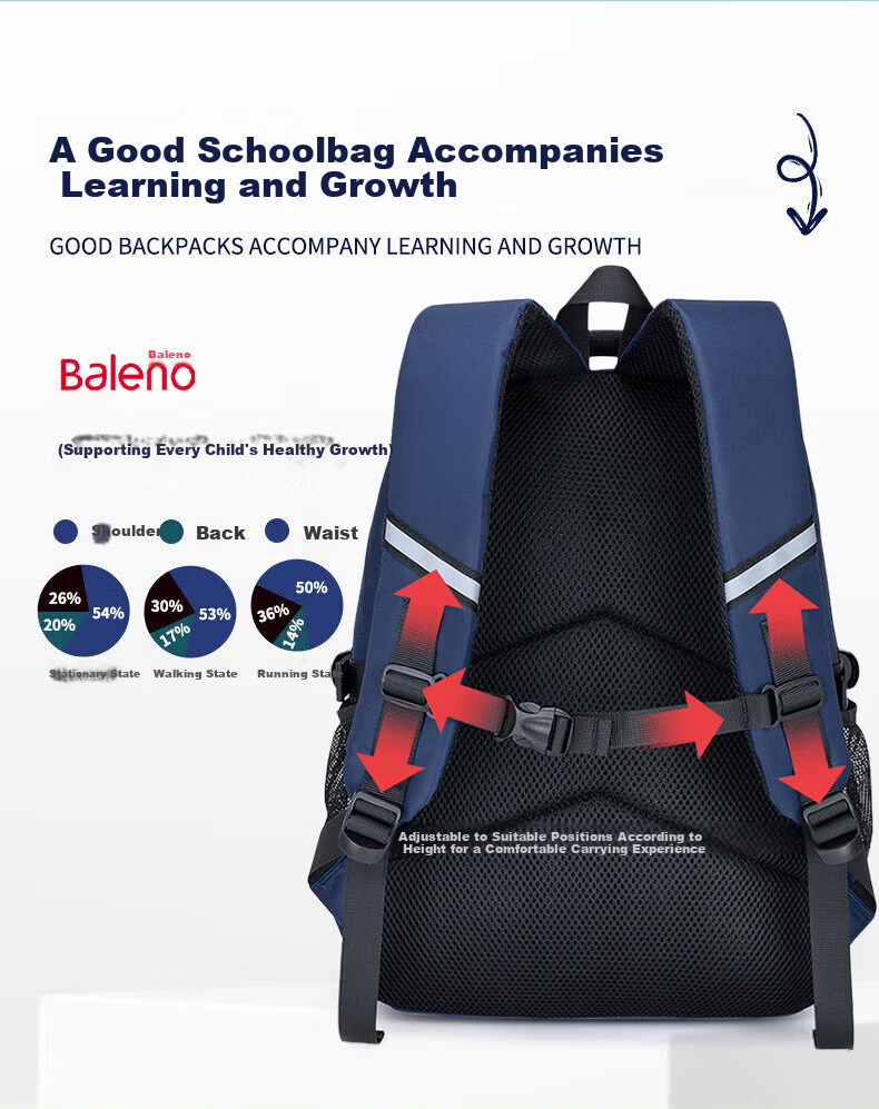 Baleno Primary School Backpack for Grades 1-3-6 Boys Large Capacity Pressure-Relief Ergonomic Lightweight Kids School Bag 2026 New Model 6