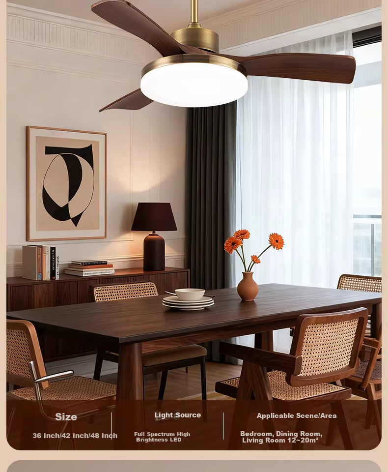 AUX Ceiling Fan Light Integrated Inverter High Wind Quiet Fan Lamp Living Room Ceiling Light 18