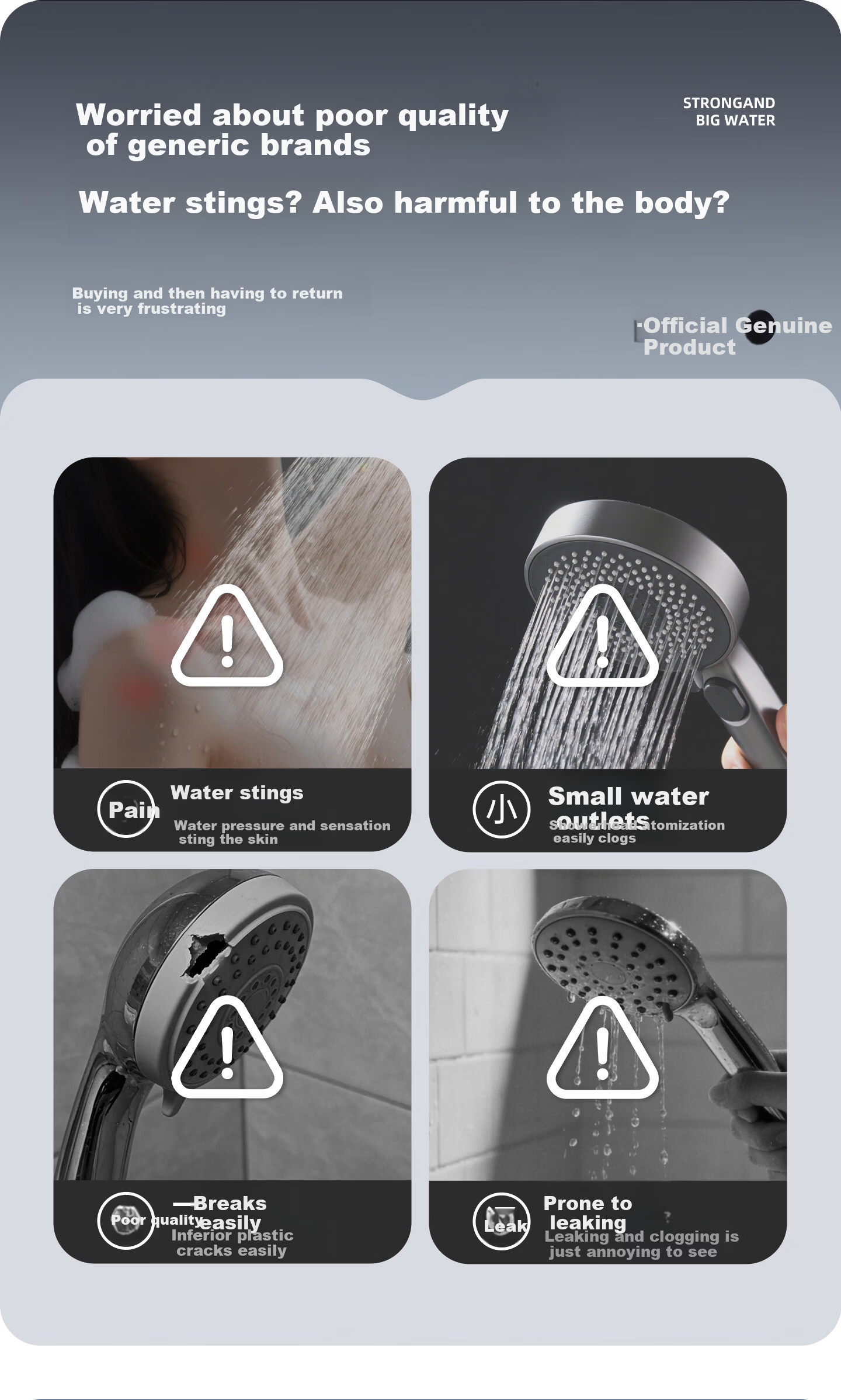 WUZORY [Germany] High-Pressure Shower Head Set Multifunctional Handheld Bathroom Shower Sprayer 1
